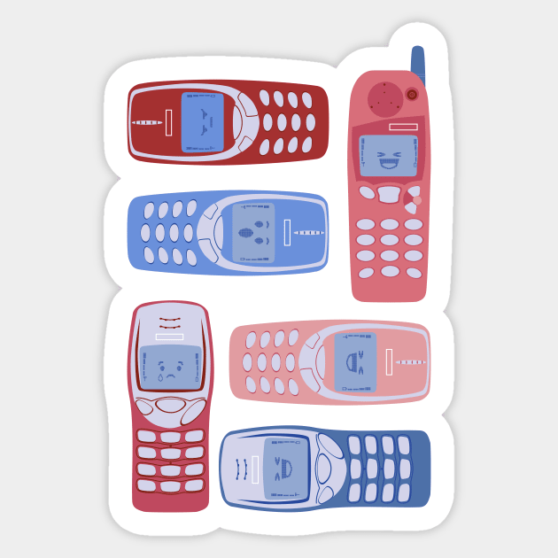Retro Cellphones Sticker by chobopop